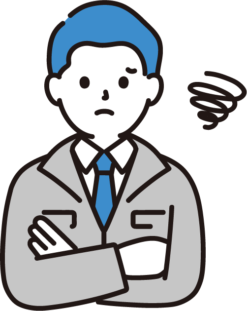 困っている男性のイラスト